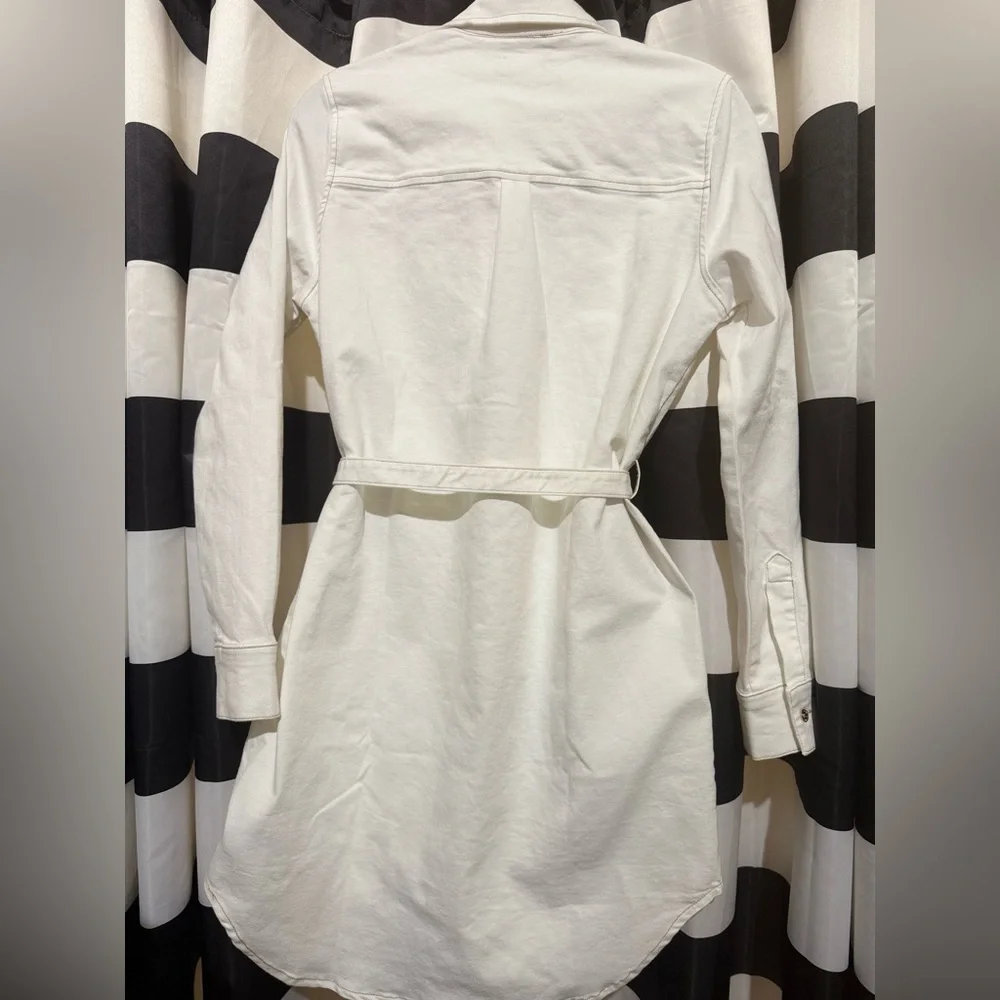 True Religion Ivory Long Sleeve Jean Shirt Dress - Picture 6 of 6